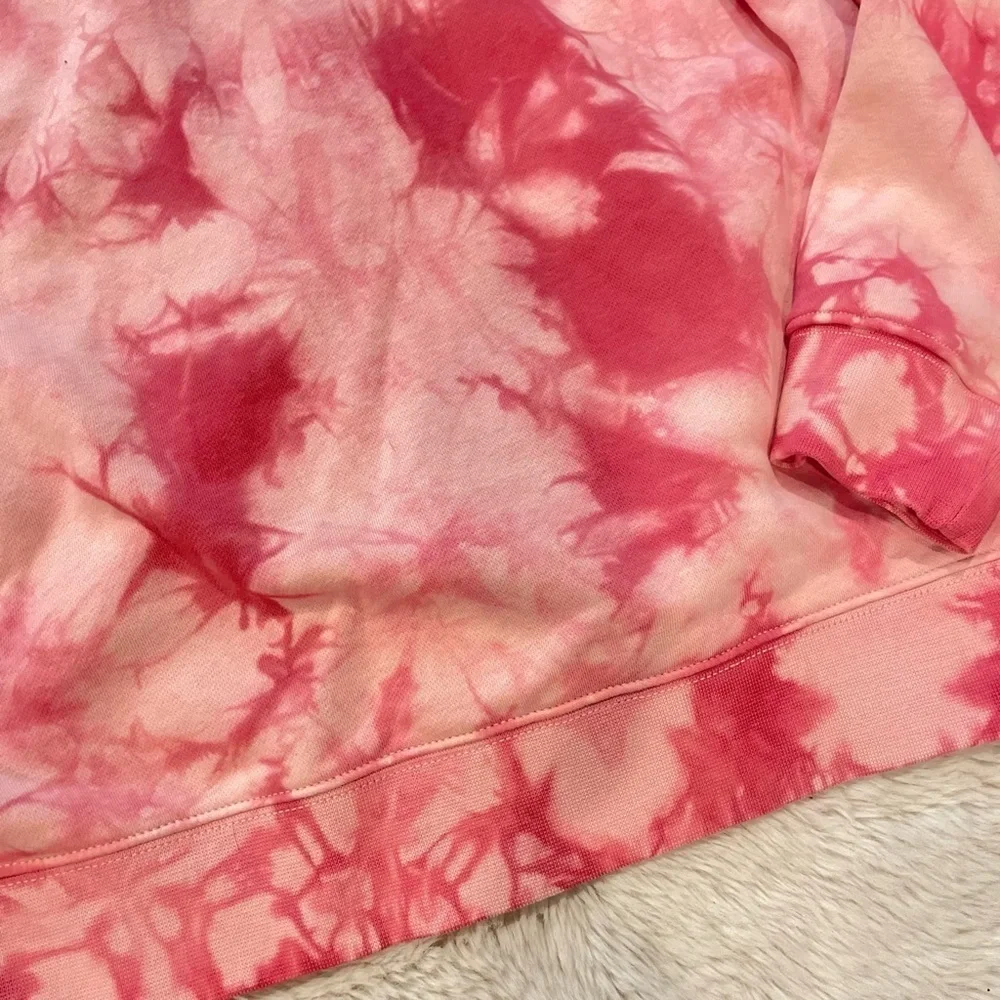 Gap Teen Pink Tie Dye Print Long Sleeve Pullover Hoodie Size 14/16